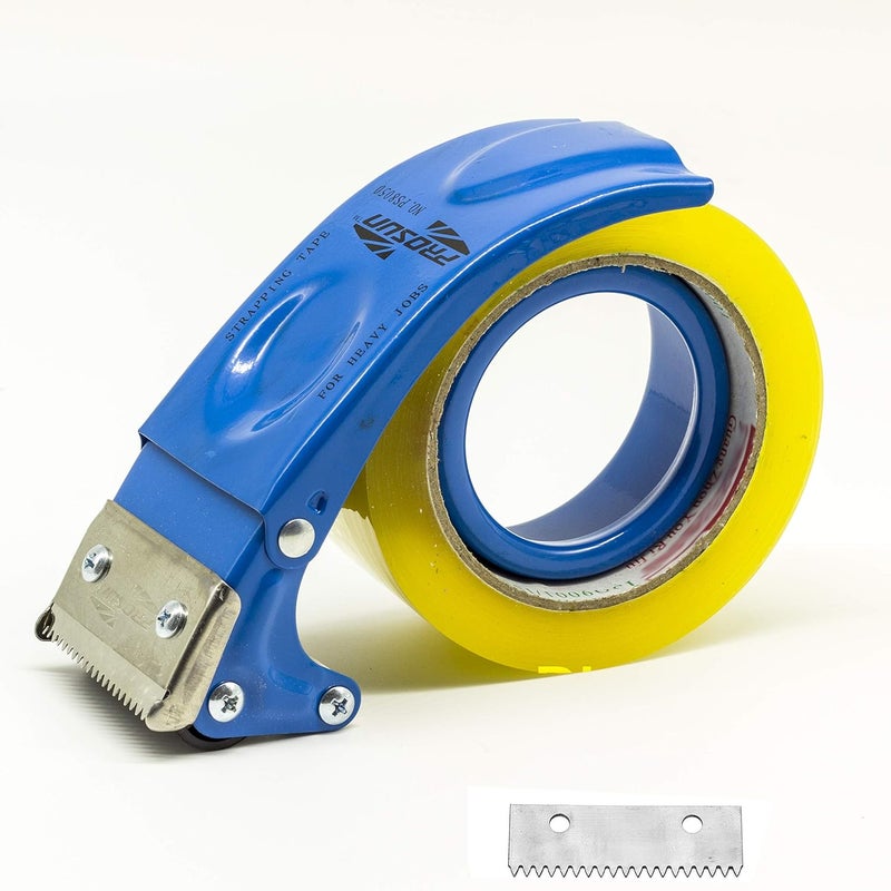 Prosun Metal Handheld 2 Inch Tape Gun Dispenser Packing Packaging Sealing Cutter Blue - Image 1